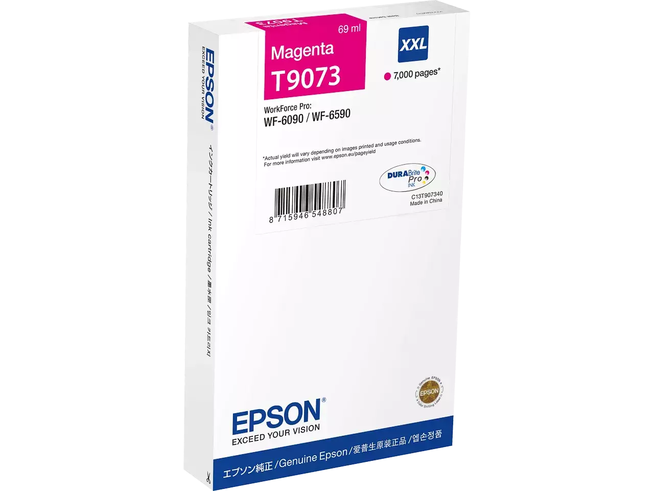 170015441918.webp C13T90734N EPSON T9073 WF Inkt magenta HC 7000pagina's 69ml - Afbeelding 1
