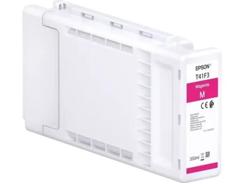 De Epson UltraChrome XD2 T41F340 magenta inktcartridge levert scherpe, betrouwbare afdrukken met een inhoud van 350 ml. Deze enkele verpakking
