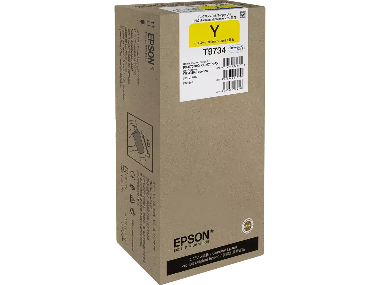 170015441923.webp C13T97340N EPSON Cartr. XL WF PRO Inkt geel HC 22.000pagina's 192ml - Afbeelding 1