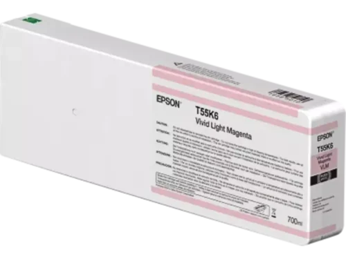 De Epson T55K60N UltraChrome HDX/HD is een magenta inktcartridge van 700 ml in enkele verpakking, geschikt voor diverse Epson SureColor