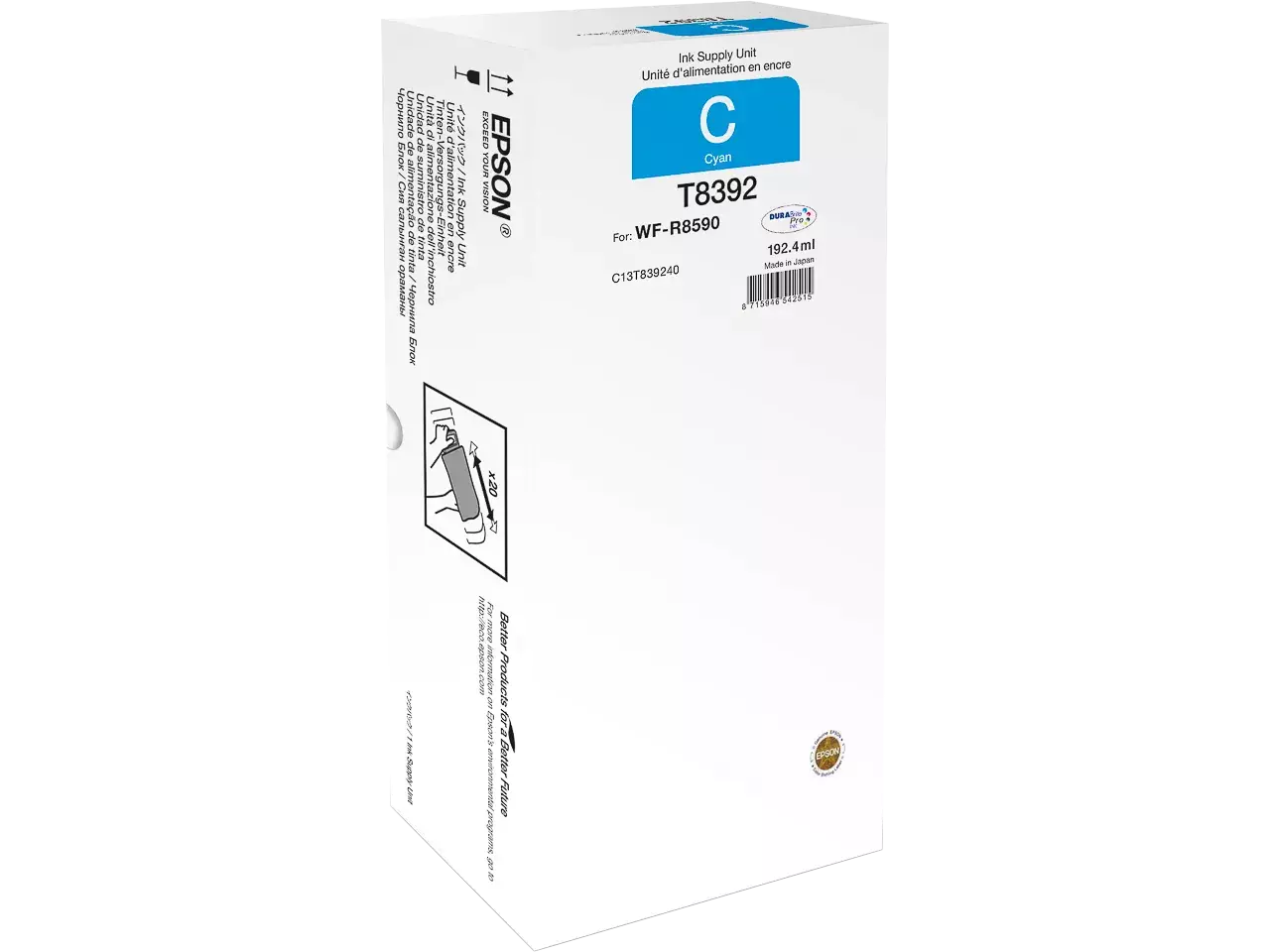 170015441997.webp C13T83924N EPSON WF Inkt cyaan XL 20.000 pagina's - Afbeelding 1