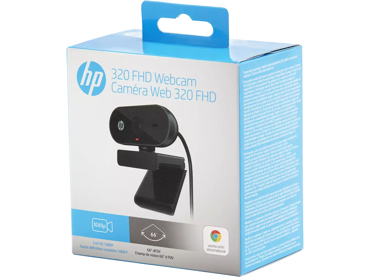 410025440153.webp HP 320 FHD WEBCAM 1080p 53X26AA black - Afbeelding 1