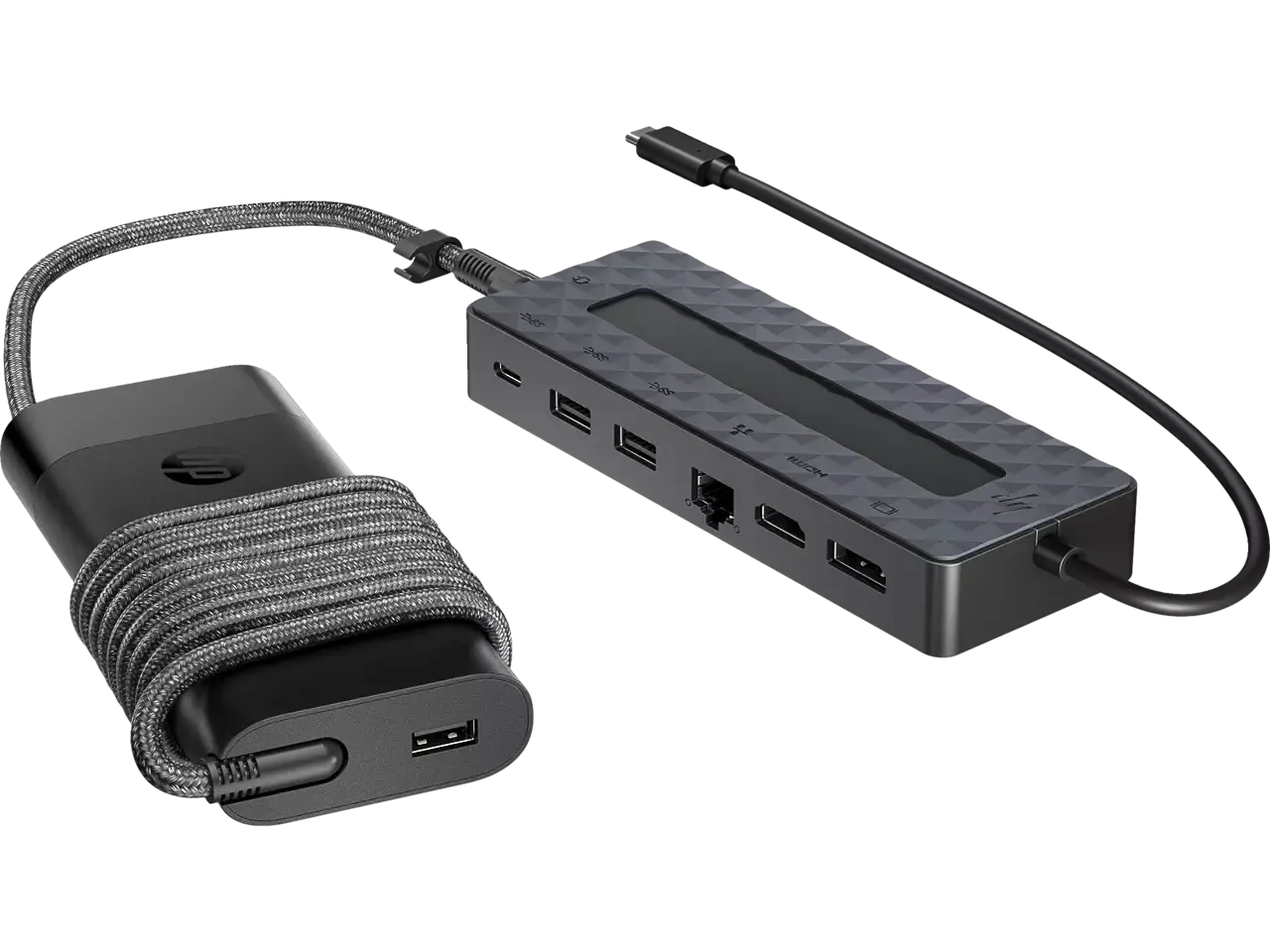415025440032.webp 9H0H9AA#ABB HP Hub 7in1 USB-C 65 W lader universeel zwart - Afbeelding 1