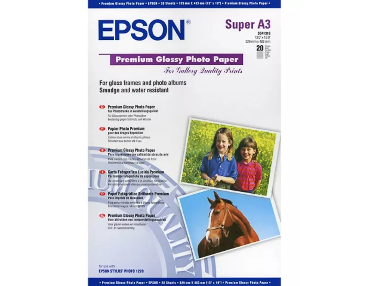 802015440015.webp C13S041316 EPSON Premium Fotopapier A3+ (330x483mm) 20vel wit 255gr glossy - Afbeelding 1
