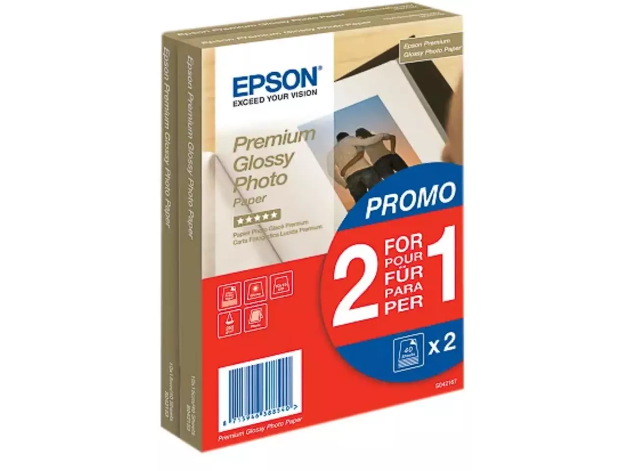802015440133.webp C13S042167 EPSON Fotopapier (2) 10x15cm 80vel wit 255gr glossy - Afbeelding 1