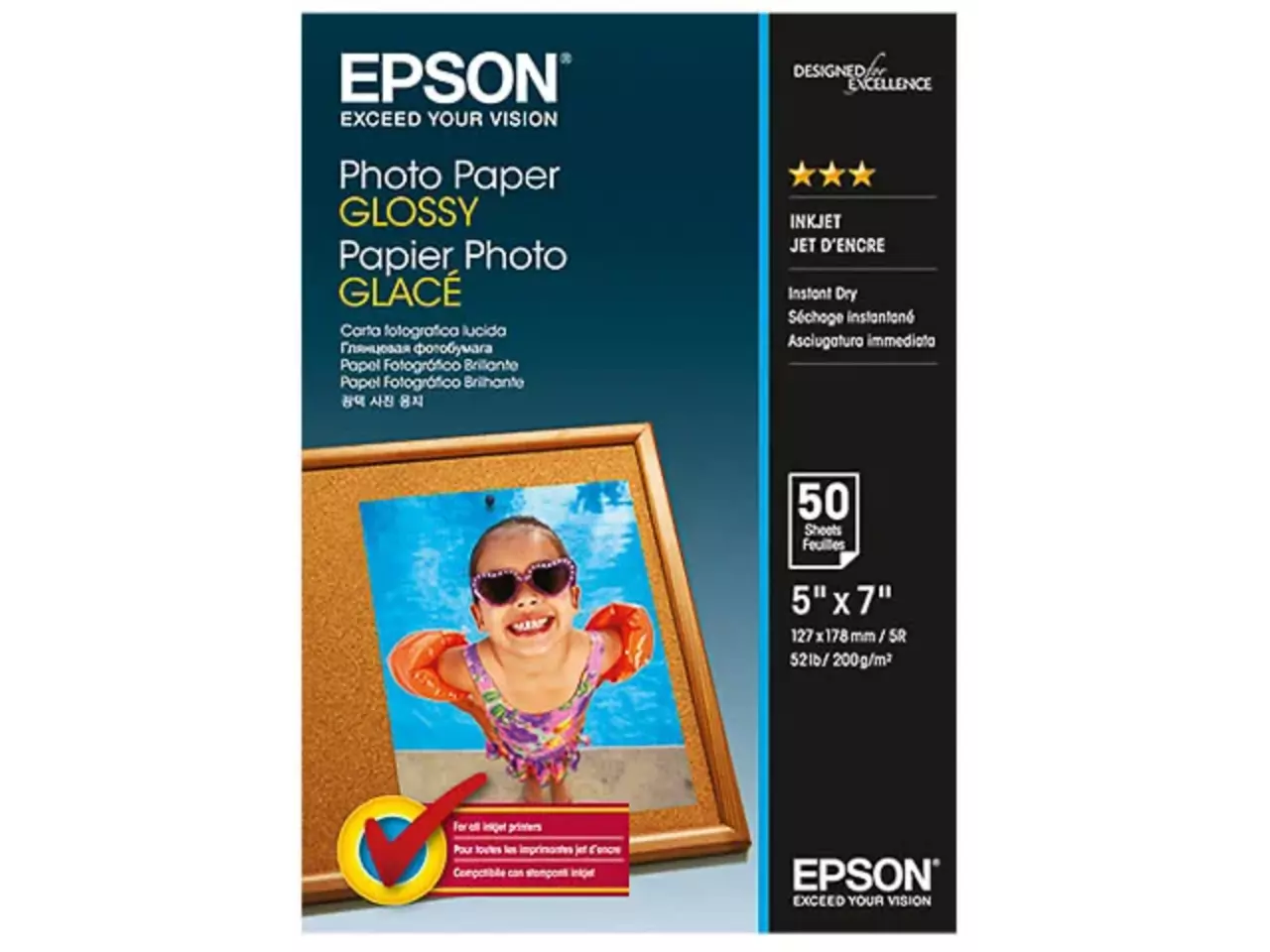 802015440143.webp C13S042545 EPSON Fotopapier 13x18cm 50 vel wit 200gr glossy - Afbeelding 1